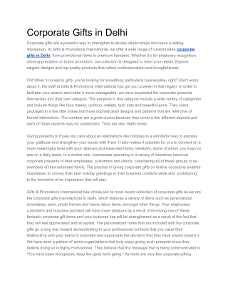 Corporate Gifts in Delhi