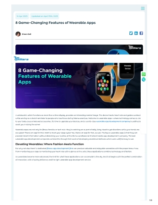 Top Wearable App Development Company Delivering Smart Solutions in 2025