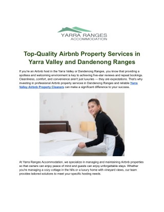 Top Short Term Rental Management in Yarra Valley