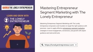 Mastering Entrepreneur Segment Marketing with The Lonely Entrepreneur