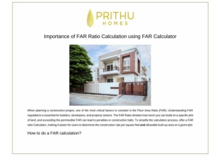Importance of FAR Ratio Calculation using FAR Calculator