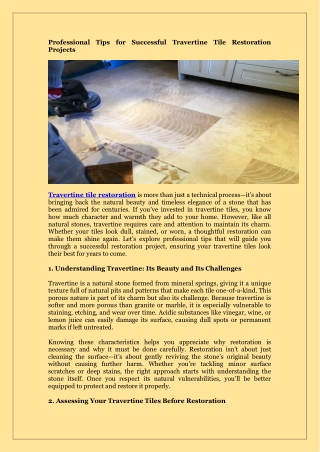 professional tips for successful travertine tile