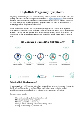 High-Risk Pregnancy Symptoms