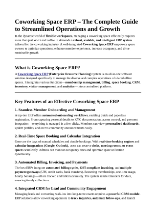 coworking space erp