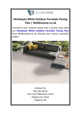 Himalayan White Outdoor Porcelain Paving Tiles  Welikestone.co.uk