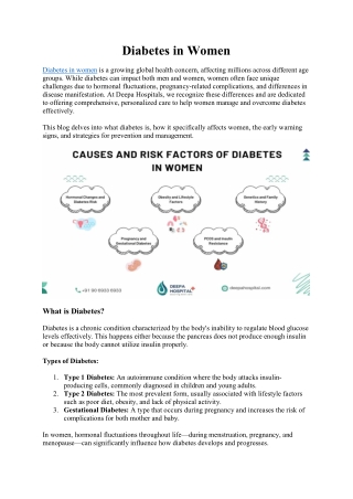 Diabetes in Women