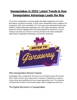 Sweepstakes in 2025_ Latest Trends & How Sweepstakes Advantage Leads the Way