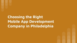 Choosing the Right Mobile App Development Company in Philadelphia