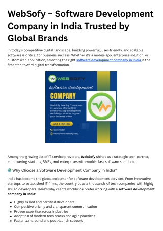 websofy software development company in india