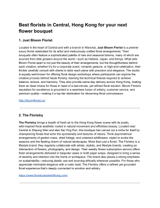 Best florists in Central, Hong Kong for your next flower bouquet