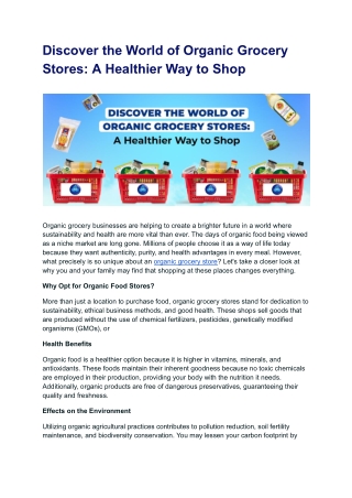 Discover the World of Organic Grocery Stores_ A Healthier Way to Shop