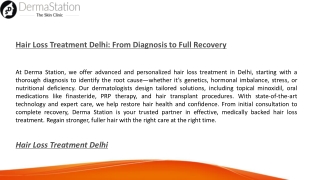 Hair Loss Treatment Delhi: From Diagnosis to Full Recovery