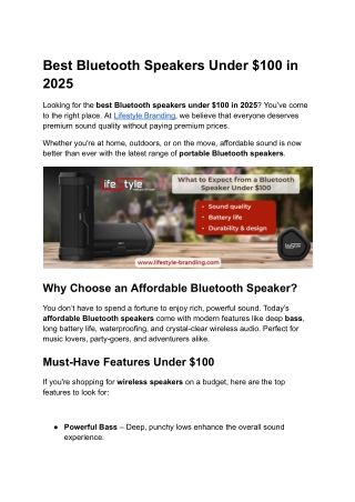 Best Bluetooth Speakers Under $100 in 2025