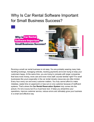 Why Is Car Rental Software Important for Small Business Success
