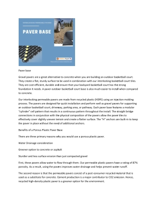 Paver Base