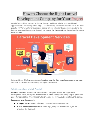 How to Choose the Right Laravel Development Company for Your Project