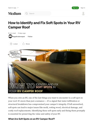 Protect your RV with Camper Roof Sealing Michigan tips