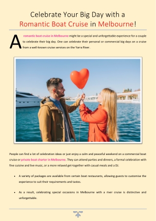Celebrate Your Big Day with a Romantic Boat Cruise in Melbourne!