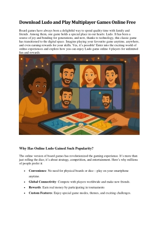Download Ludo and Play Multiplayer Games Online Free