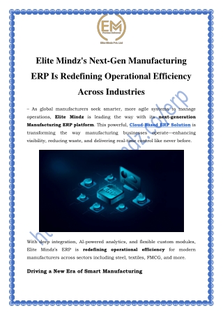 elite mindz s next gen manufacturing