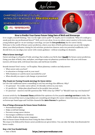 How to Predict Your Career Future Using Date of Birth and Horoscope