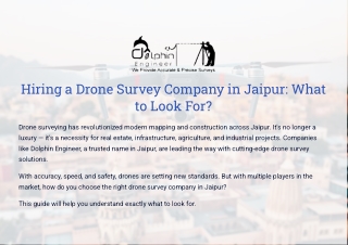 hiring a drone survey company in jaipur what