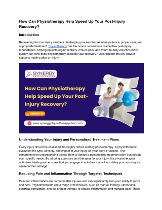 How Can Physiotherapy Help Speed Up Your Post-Injury Recovery_