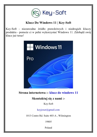 klucz do windows 11 key soft