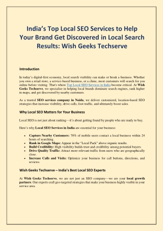 india s top local seo services to help your brand