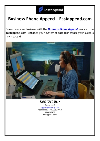 Business Phone Append | Fastappend.com