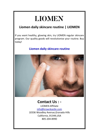 liomen daily skincare routine liomen
