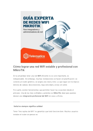 c mo lograr una red wifi estable y profesional