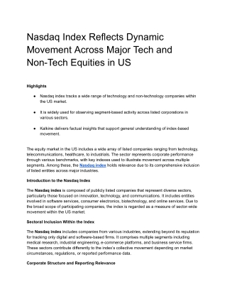 nasdaq index reflects dynamic movement across