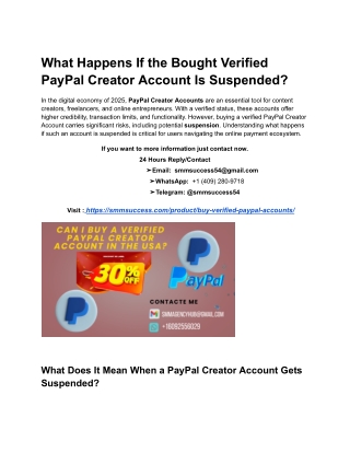 What Happens If the Bought Verified PayPal Creator Account Is Suspended_