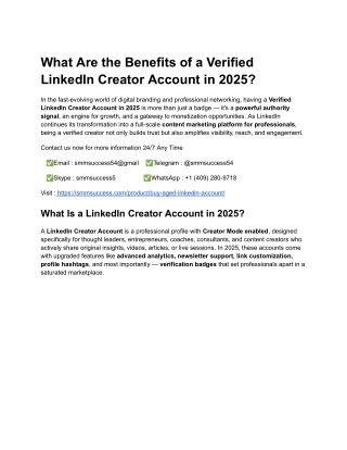 What Are the Benefits of a Verified LinkedIn Creator Account in 2025_