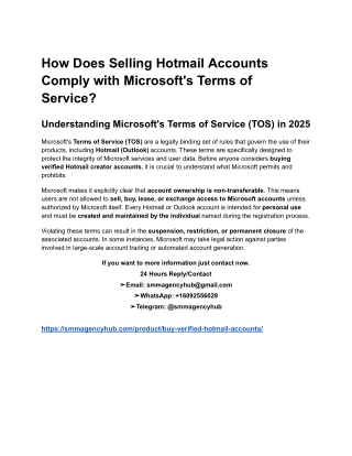 How Does Selling Hotmail Accounts Comply with Microsoft's Terms of Service_