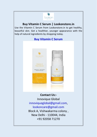 Buy Vitamin C Serum | Lookonstore.in