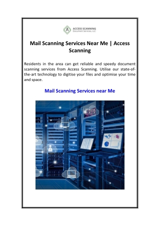 Mail Scanning Services Near Me  Access Scanning