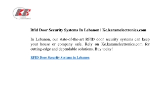 rfid door security systems in lebanon