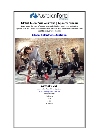 Global Talent Visa Australia  Apimmi.com.au.
