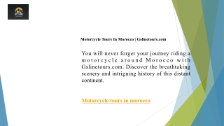 Motorcycle Tours In Morocco Gslinetours.com