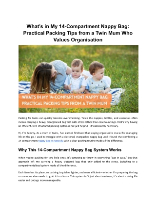 What’s in My 14-Compartment Nappy Bag