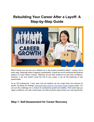 rebuilding your career after a layoff a step