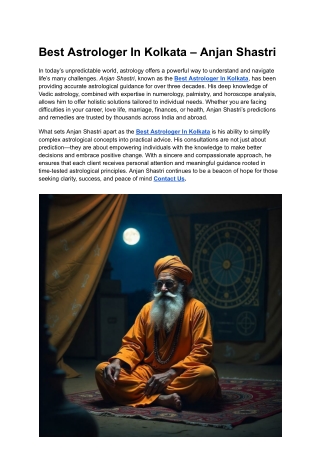 Best Astrologer In Kolkata – Anjan Shastri (3)