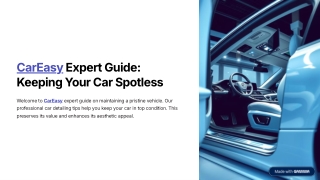 CarEasy Expert Guide for Keeping Your Car Spotless