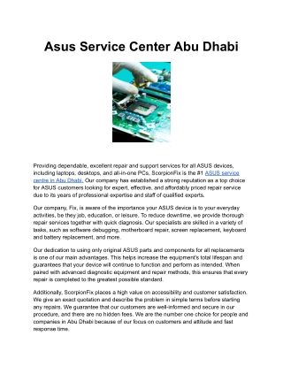 Asus Service Center Abu Dhabi
