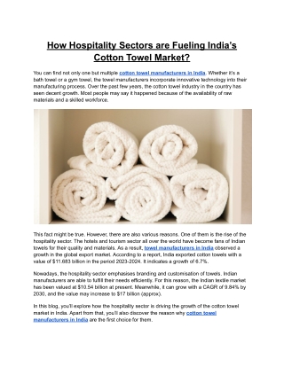 How_Hospitality_Sectors_are_Fueling_India’s_Cotton_Towel_Market