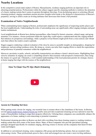 What Professionals Suggest For Residence Staging Cleansing In Boston, Massachuse
