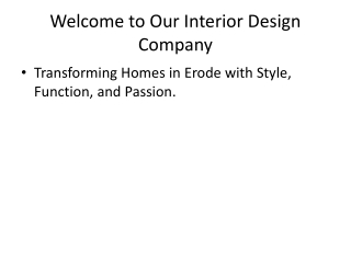 welcome to our interior design company