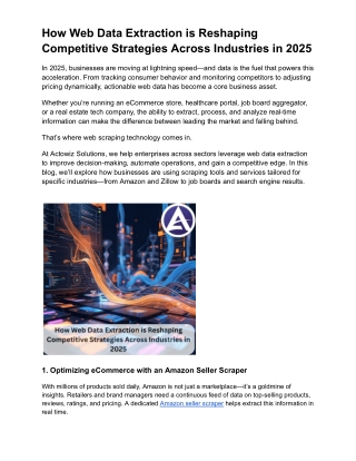 How Web Data Extraction is Reshaping Competitive Strategies Across Industries in 2025